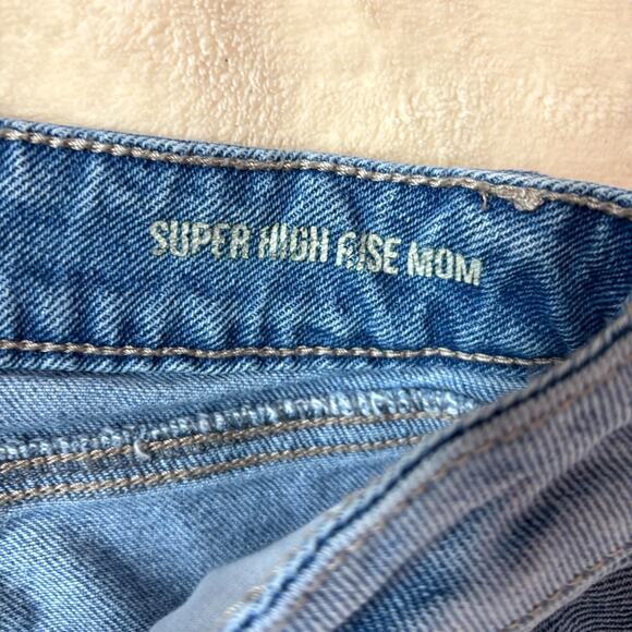 Rewash Womens Super High Rise Mom Jeans Size 5/27 Distressed Ripped Raw Hem - Picture 5 of 6